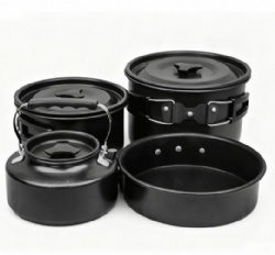 Camping Cookware Kit Non-Stick Lightweight aluminum Pot Pan Kettle Set