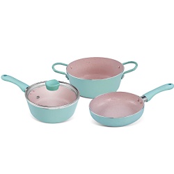 Non Stick Mini Cook Fry Pan and Sauce Pan Set Nonstick Kitchen Aluminum Cookware Set
