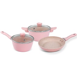 Cook Pan and Pot Set Nonstick pink Kitchen Cookware Set Aluminum Induction Fry Pan Sauce Pan Set